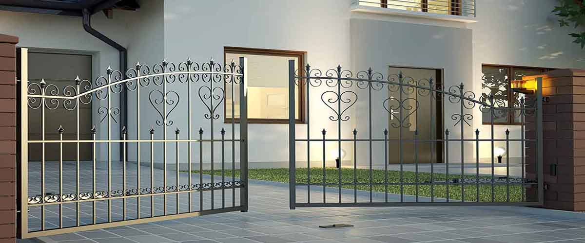 Wrought Iron swing entrance gates with automation